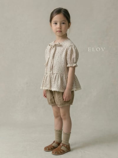 Mon petit16｜(73-118cm) 碎花裙擺公主袖襯衫12