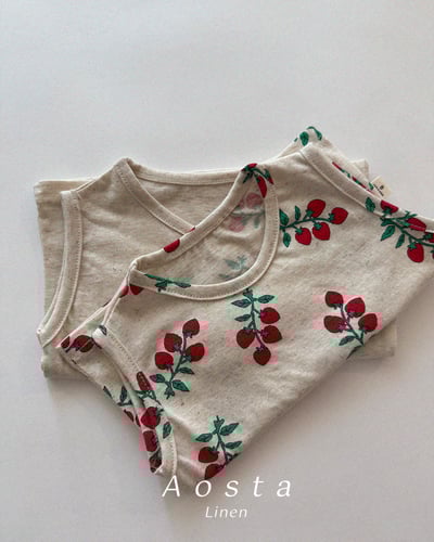 AOSTA21｜(6m-5y) 2款亞麻夏季無袖背心5