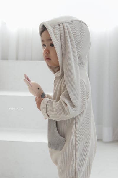 bebe nine29 (65-90) 2色恐龍小兔連帽連身衣10