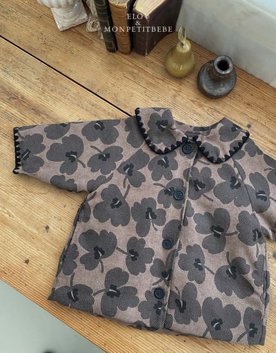 Monpetitbebe18｜(70cm-110cm) 復古花卉夾層棉大衣8