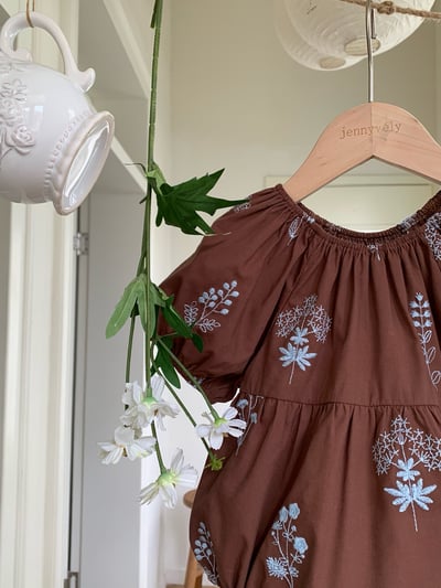 JE10｜(66-120cm-mom) 刺繡小花泡泡袖包屁衣/洋裝16