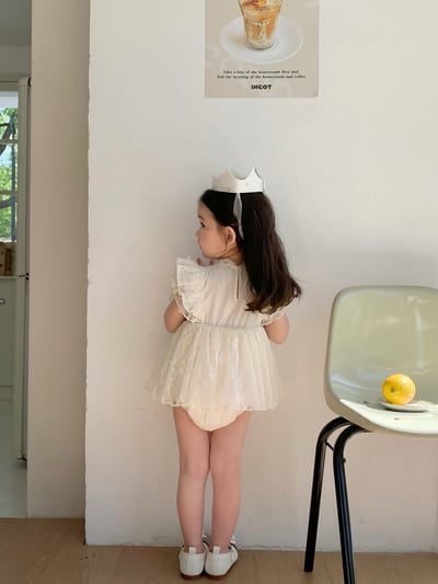 JE59｜(66-90cm) 蕾絲綁帶洋裝包屁衣6