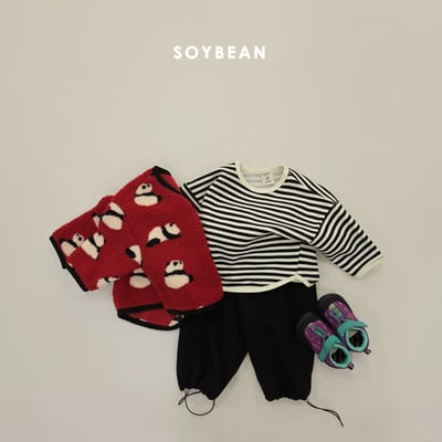 Soybean34｜(75cm-118cm) 條紋內刷毛上衣10