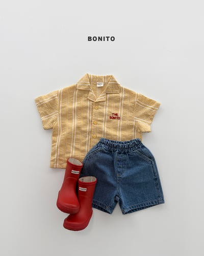 Bonito09｜(75cm-125cm) 3色刺繡條紋襯衫10