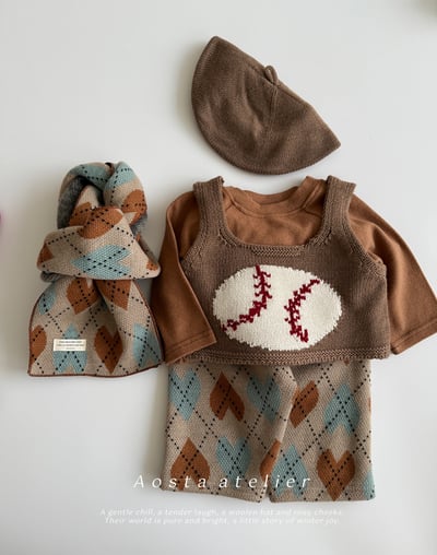 AOSTA04｜(6m-5y) 印花針織直筒褲18