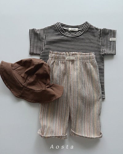 AOSTA56｜(6m-5y) 2款亞麻小標線條褲11