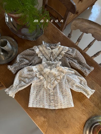 Marron13｜(1y-6y) 層次蕾絲花邊襯衫1