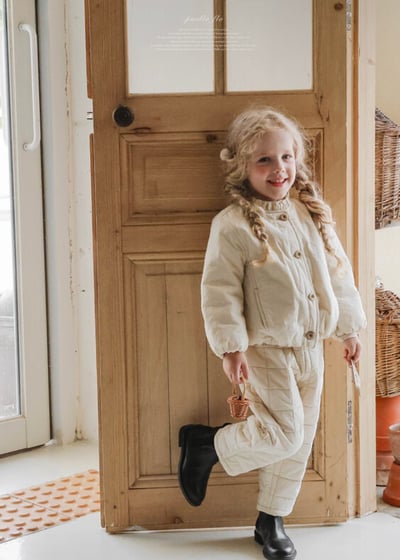 FLO46｜(85-135cm) 2色褶皺領鋪棉外套22