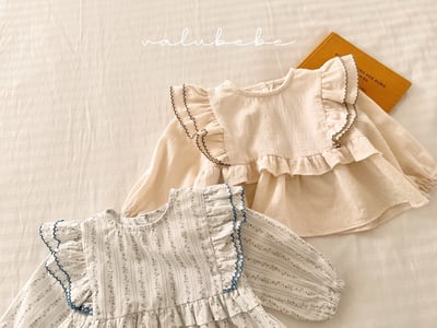 Valubebe48｜(65-90) 莓果摺邊飛袖襯衫10