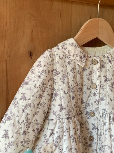 JE604｜(66cm-100cm) 紫碎花鋪棉包屁衣/傘狀外套10