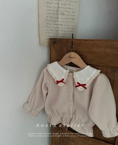 AOSTA25｜(6m-5y) 蕾絲荷葉翻領縮口襯衫6