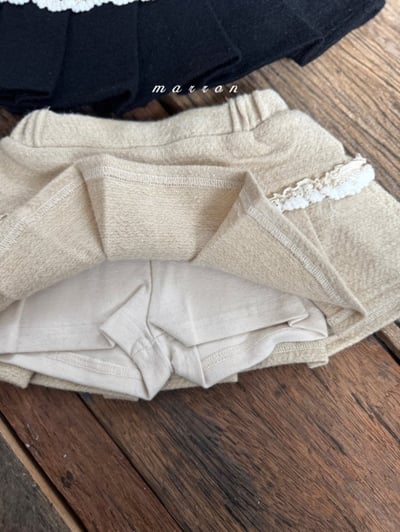 Marron 33｜(1y-6y) 法式蕾絲百褶褲裙3