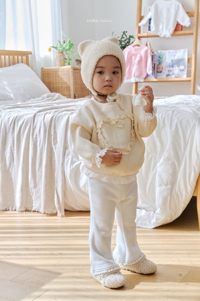 bebe nine27 (65cm-115cm) 3色愛心摺邊上衣2