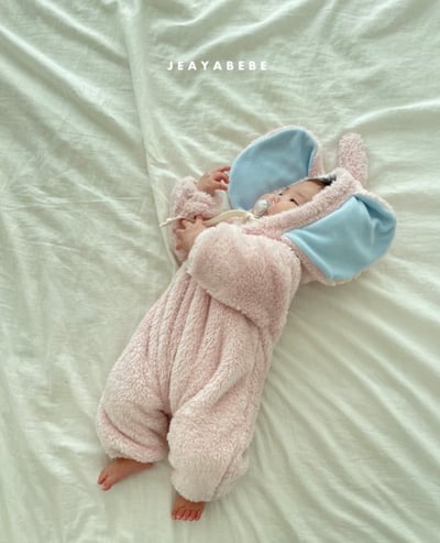 JEAYA01｜(3m-12m) 2色暖暖小飛象刷毛連身衣5