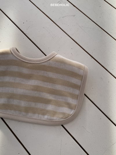 Bebe holic17｜(3m-18m) 雙面條紋毛圈圍兜4