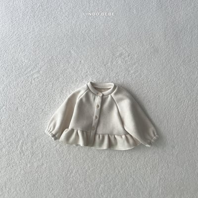 Lindo28｜(3m-18m) 荷葉邊內刷毛開襟外套3