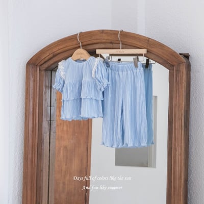 M-KIDS08｜(65-115cm) 浪漫褶皺套裝2