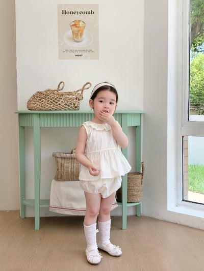 JE50｜(66-100cm) 無印花邊包屁衣/套裝6