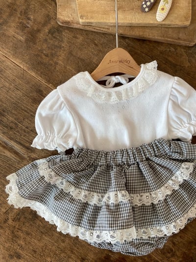 Anne Shirley19｜(3m-22m) 2色格紋蕾絲邊層次包屁裙14