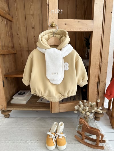 Nutt08｜(3m-16m) 簡約連帽包屁衣含圍巾8