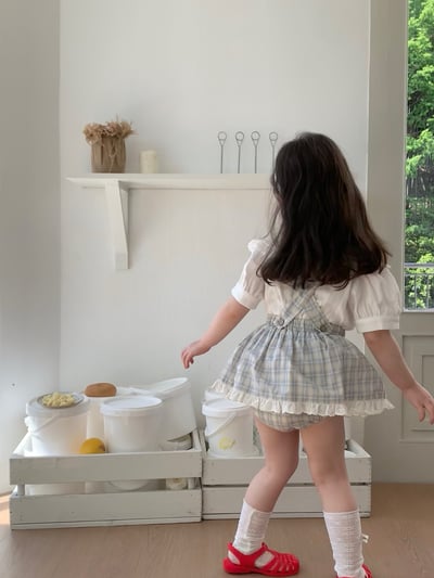 JE27｜(66-120cm) 學院格紋吊帶包屁衣/洋裝17