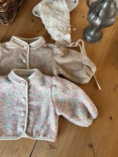 Marron 15｜(1y-6y) 刷毛蓬蓬袖立領開襟外套4