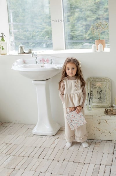 M-KIDS34｜(65-115cm) 2色磨毛荷葉背心12