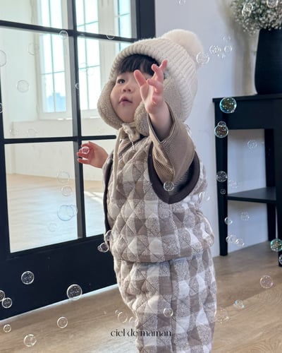 Cieldemaman09｜(6M~24M)  2色格子背心套裝10