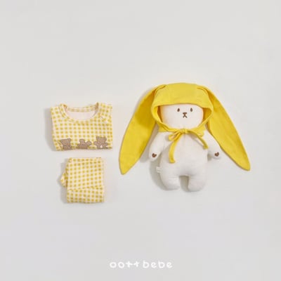 Oottbebe17｜(0m-12m) 格子熊熊居家包屁衣褲子套裝5