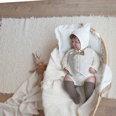 LEMONADE54｜(55cm-85cm) 2色紳士背心包屁衣含帽子15