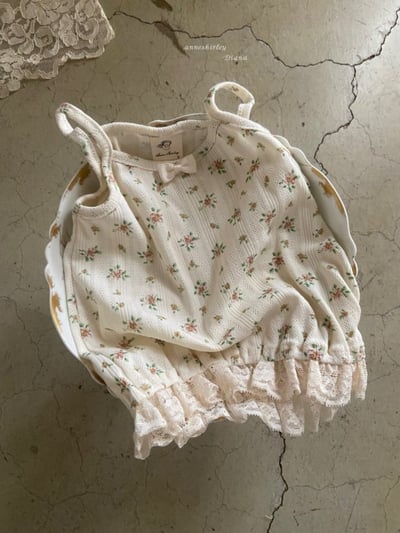 Anne Shirley23｜(3m-24m) 2色細肩碎花/波點蕾絲背心12