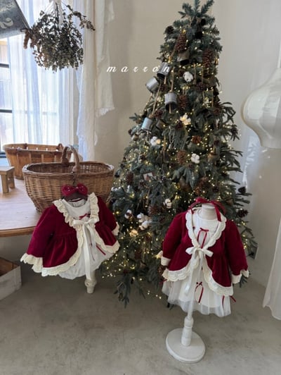 Marron 67｜(1y-6y) 聖誕紅開襟綁帶外套13