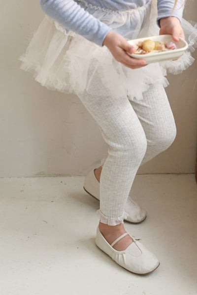 FLO58｜(75-140) 3色小兔花布蕾絲邊緊身褲2