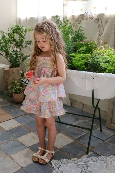 FLO22｜(75-140) 碎花細肩娃娃衣10