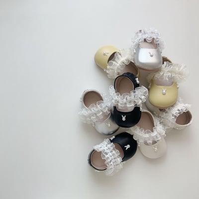 兔子珍珠蕾絲學步鞋10