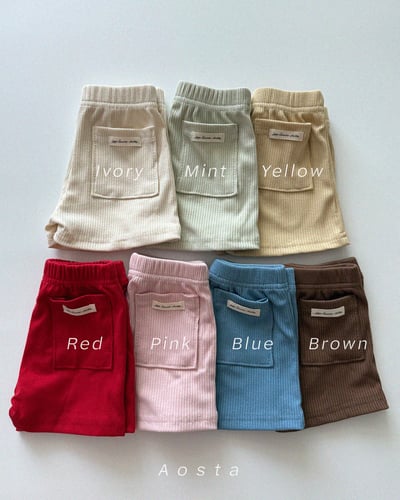 AOSTA08｜(6m-5y) 7色小標口袋短褲2