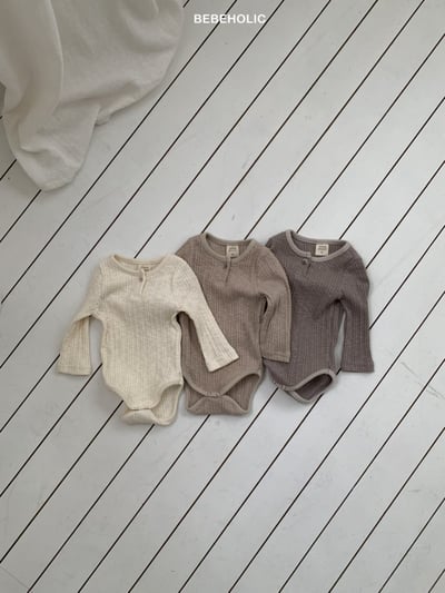 Bebe holic30｜(3m-18m) 鈕扣坑條包屁衣19