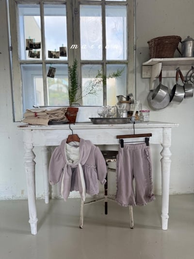 Marron 22｜(1y-6y) 刷毛蕾絲花邊長褲5