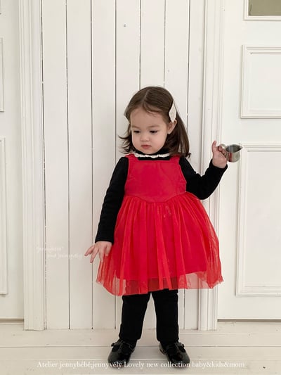 JE 418｜(80-110cm)  絎縫線蕾絲洋裝22