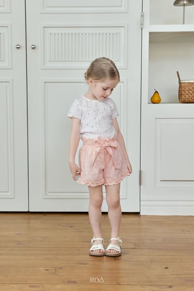ROA30｜(6m-18m) 2色花邊緞帶短褲14
