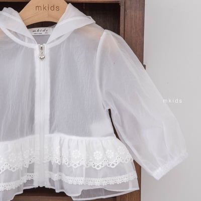 M-KIDS13｜(65-115cm) 荷葉滾邊連帽拉線外套6