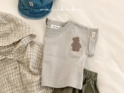 Valubebe 65｜(65-90cm) 小熊捲袖上衣7
