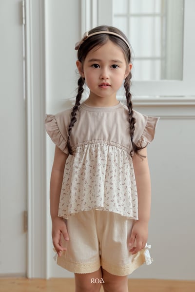 ROA20｜(6m-18m) 2色荷葉袖碎花上衣8