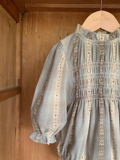 JE623｜(66cm-90cm) 復古立領花邊包屁衣13