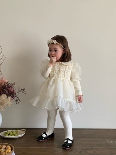 JE622｜(66cm-120cm) 公主袖薄紗包屁衣/洋裝13