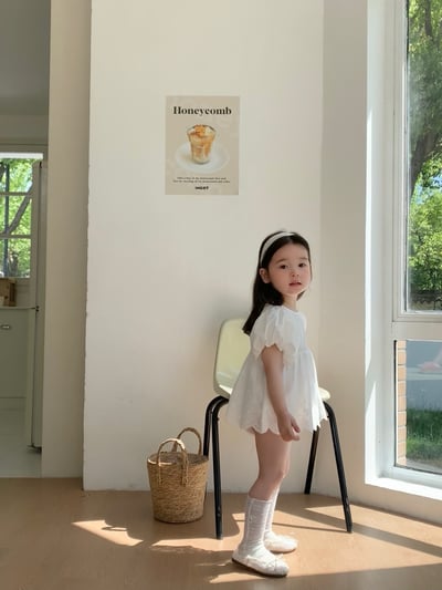 JE36｜(66-90cm) 泡泡袖花邊包屁衣5