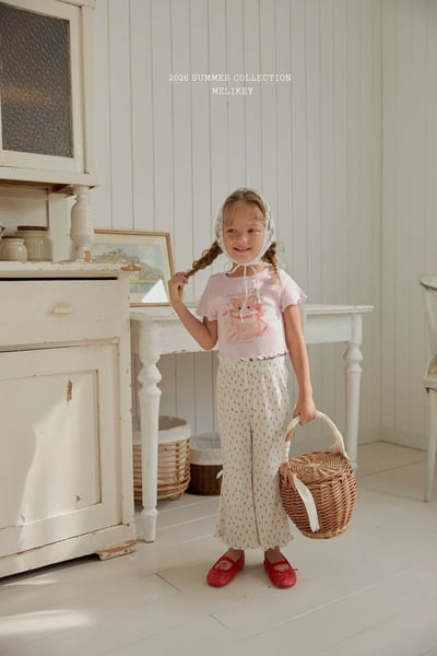 Melikey09｜(75-125cm) 碎花褶皺小喇叭褲11