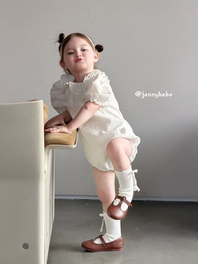 JE716｜(66-90cm) 壓紋花朵包屁衣13