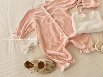 Valubebe36｜(65-80) 滾邊縮口連身衣10