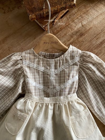 Anne Shirley01｜(3m-22m) 2色格紋蕾絲包屁洋裝21